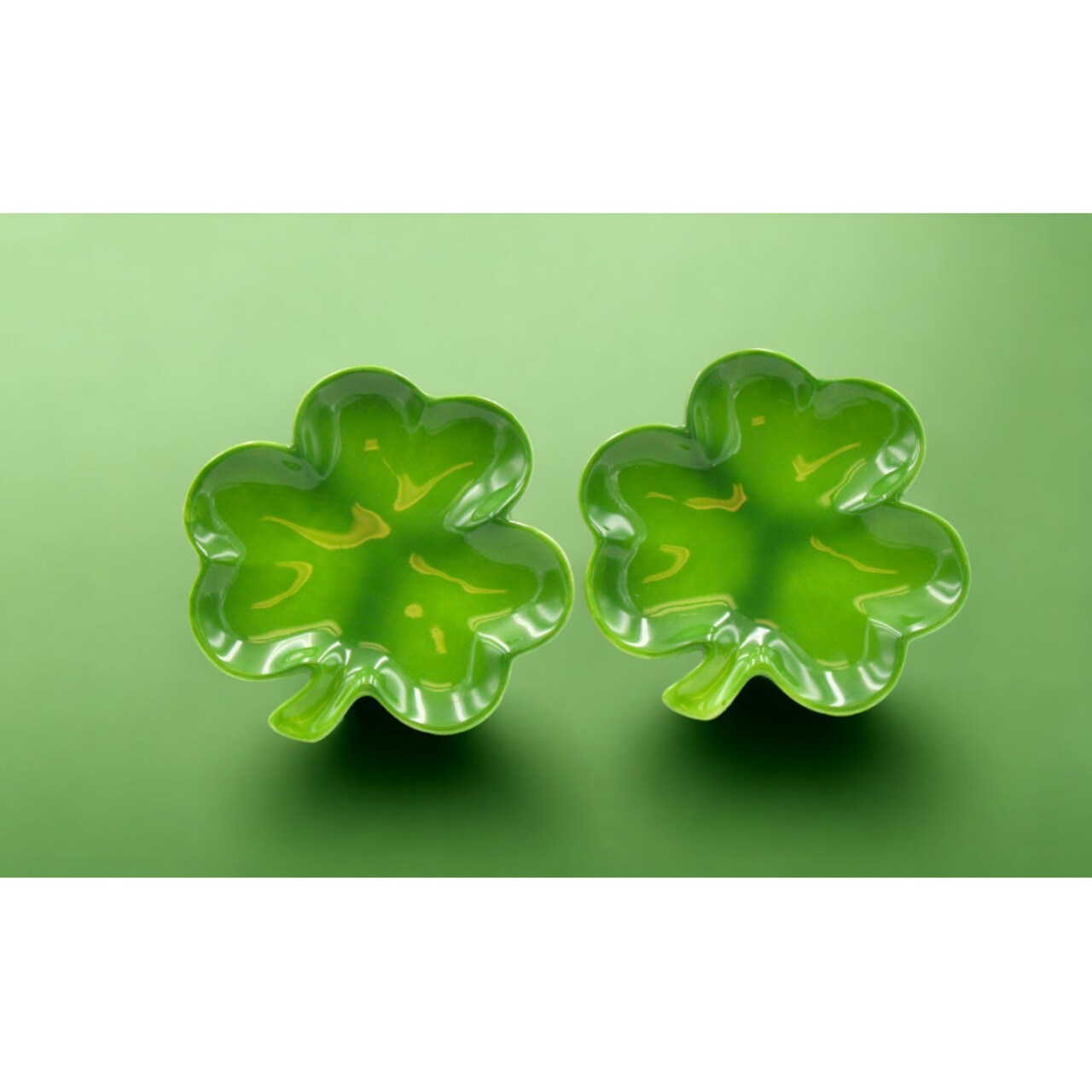 Ceramic Shamrock Plates-Set of 2, Indoor Home Decor Gift Idea Interior Decor